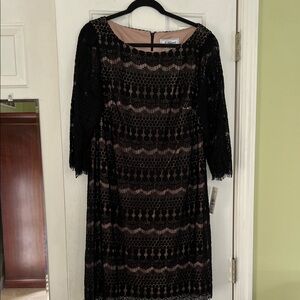 Jessica Howard Black Lace 3/4 Sleeve  Elegant Dress.New With Tags.Sz-18